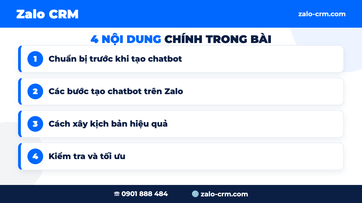 Chuẩn bị trước khi tạo chatbot trên Zalo