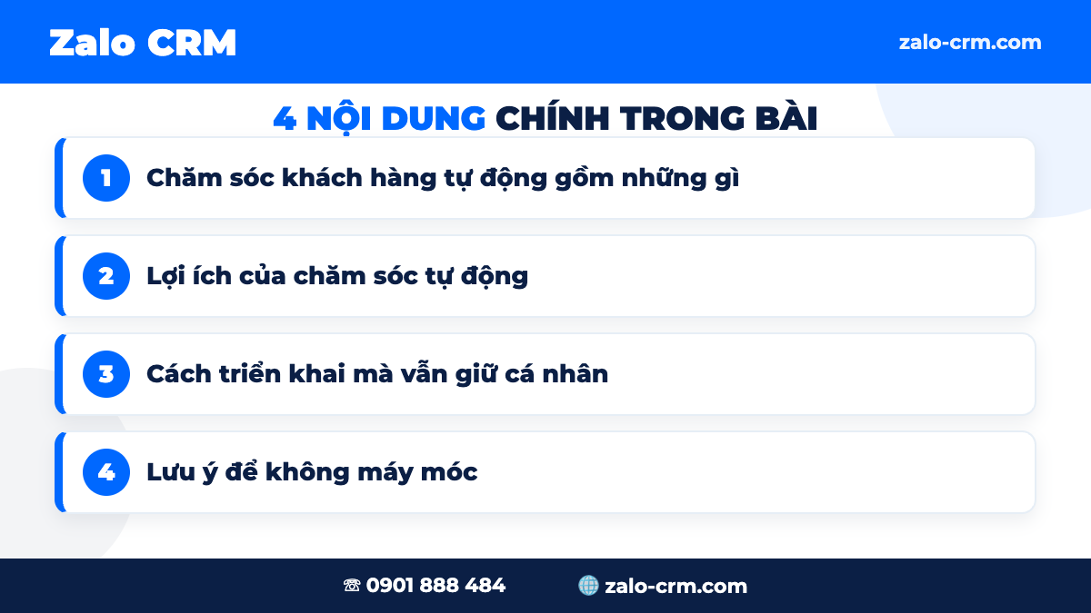 Chăm sóc khách hàng tự động gồm những công cụ nào