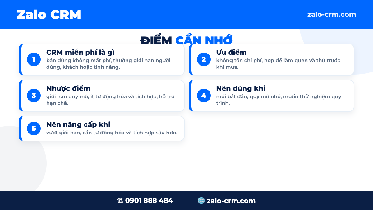 Khi nào nên dùng phần mềm CRM miễn phí