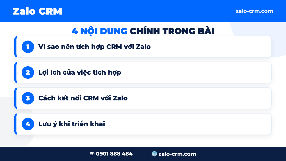 Vì sao nên tích hợp CRM với Zalo