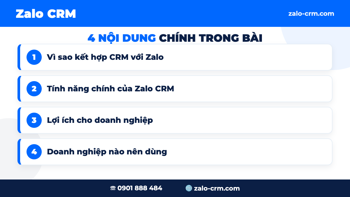 Vì sao nên kết hợp CRM với Zalo