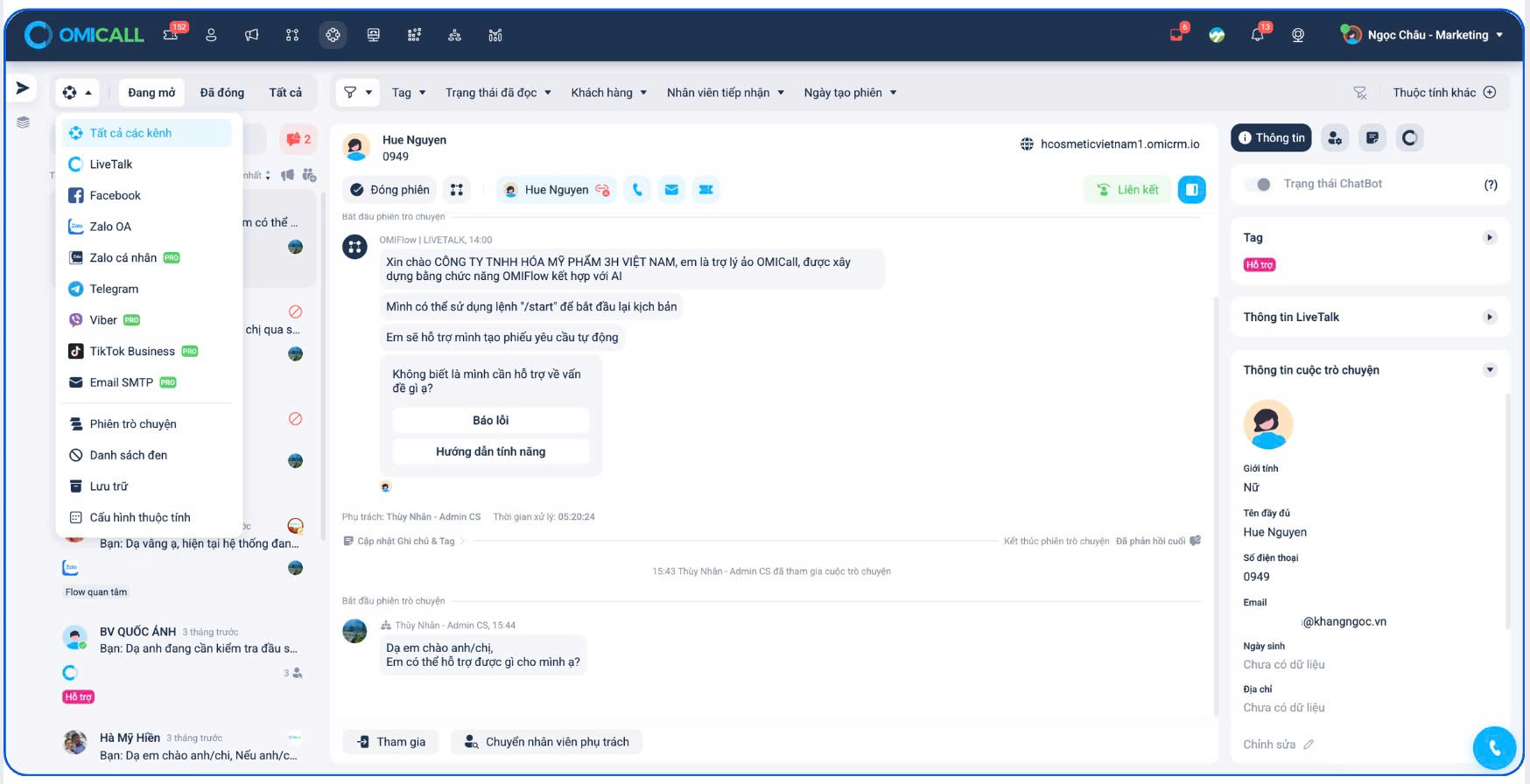 Zalo Cloud Connect da kenh
