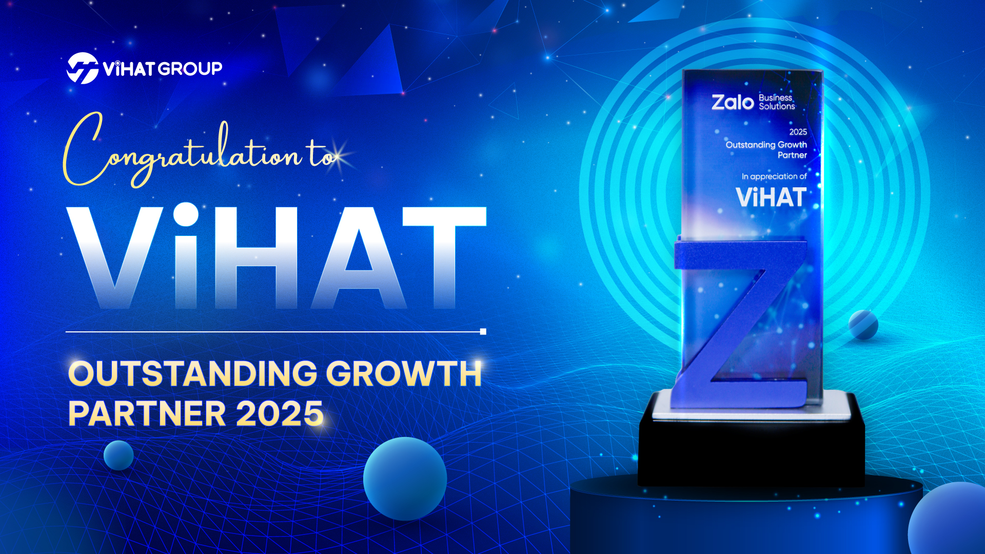 ViHAT Solutions Zalo Growth Partner award