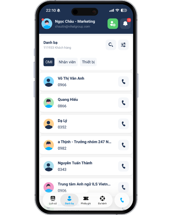 Zalo CRM dashboard mockup